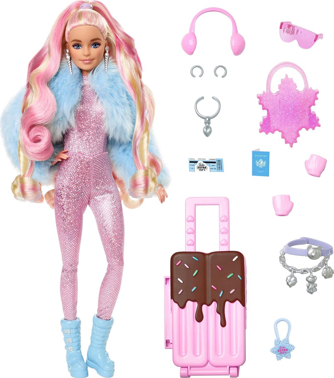 Кукла Барби "Снежное путешествие" Barbie Extra Fly Snow-Themed Travel