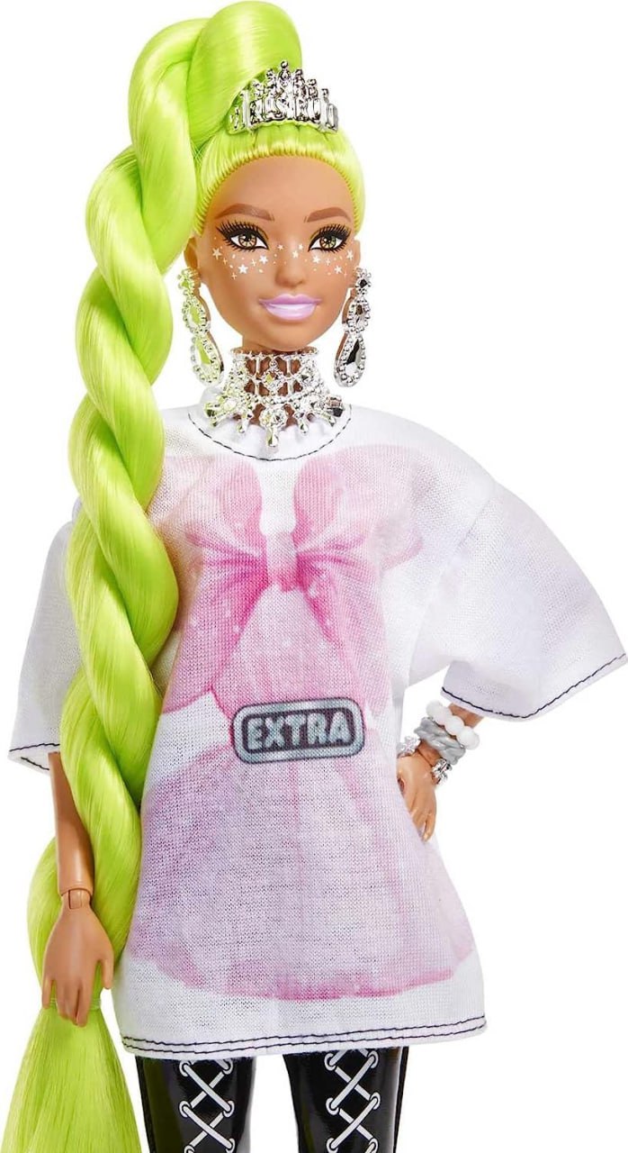 Кукла Barbie Экстра с зелеными неоновыми волосами