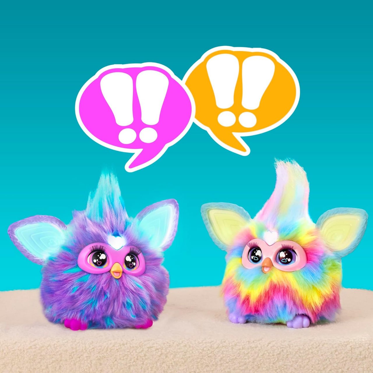 Furby Tie Dye — интерактивная мягкая игрушка с 15 модными аксессуарами. Подходит для девочек и мальчиков от 6 лет. Аниматроник с голосовым управлением для увлекательной игры и общения