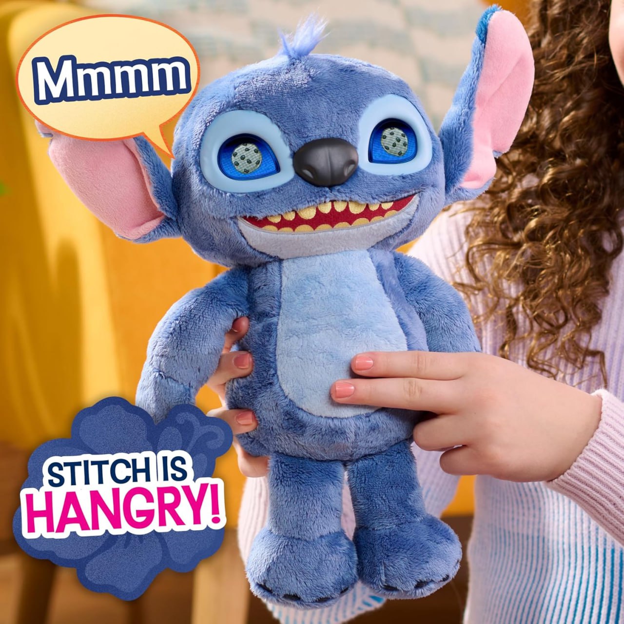 Интерактивная плюшевая игрушка Disney Stitch Just Play Many Moods 35 см, более 50 звуков и эффектов, ЖК-глаза, вдохновленная новым фильмом Disney «Лило и Стич», игрушка для фанатов, девочек, мальчиков, детей от 3 лет